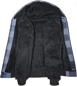 Wholesale Men's Winter <b>Jacket</b> CB194-MFJ185 Thick <b>Fleece</b> <b>Lined</b> Cotton Multicolor Striped Zipper-up Hooded Collar Breathable - Product Image 2