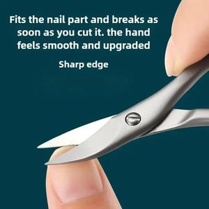 Coupe-ongles professionnel pour manucure et pédicure, ciseaux à ongles, ciseaux à sourcils, ciseaux à cils, lame incurvée polyvalente, 1 pièce - Product Image 4