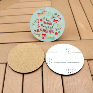 Sublimation Blank MDF Handmade <b>Coasters</b> Heat Transfer Round <b>Drink</b> <b>Coaster</b> with Cork Base 9 CM Diameter From REHMAN CRAFT - Product Image 5