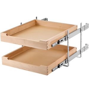 Organizzatore per Armadio a 2 Livelli, 20" L x 21" P, Cassetto Scorrevole in Legno Resistente con Chiusura Morbida per Camera da Letto - Product Image 5