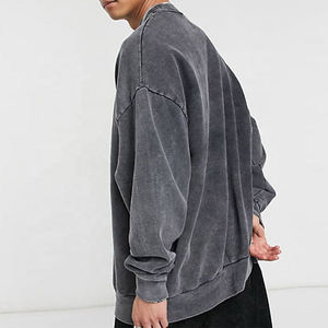 Sweat-shirt à capuche oversize vintage en coton de haute qualité pour homme, style streetwear, col montant, personnalisé - Product Image 2