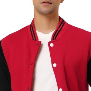 Comfortable Unisex Thick Varsity Jacket 100% Wool Waterproof Breathable Geometric Design Streetwear Style for <b>Men</b> - Product Image 2