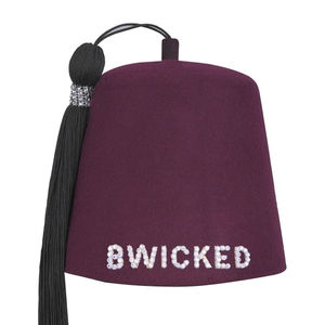 หมวกเฟซฟรีเมสันชรีนเนอร์ส สีเบอร์กันดี ทำจากขนสัตว์ กันน้ำ ปรับขนาดได้ ประดับด้วยคริสตัลแถวเดียว ด้านหน้าและด้านหลัง ปักลาย 3 มิติ เหมาะสำหรับเล่นกีฬาและชายหาด - Product Image 3