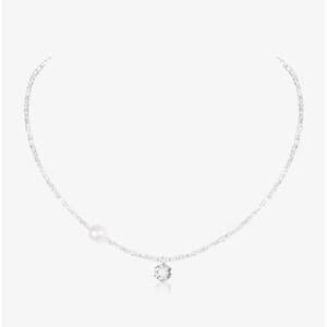 Collier luxueux pour femme en perles d'eau douce argentées cassées, sensation haut de gamme avec zircon et chaîne de clavicule, cadeau - Product Image 3