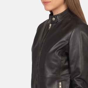 Chaqueta Bomber de Cuero de Oveja Genuino Negro, Totalmente Personalizable, Resistente al Viento, Alta Calidad, Precio Económico, Otoño, Primavera, Invierno - Product Image 4