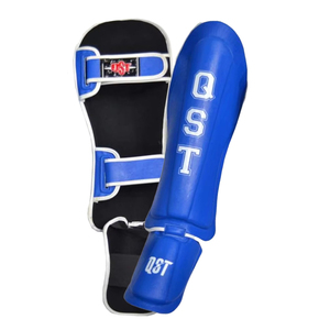 PU Leather Boxing Shin <b>Pads</b> Medium Large XL Padded Instep Protection Muay Thai Training Competition Private Label OEM - Product Image 4
