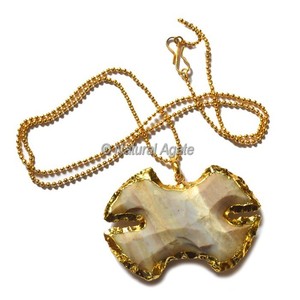 Collar al por mayor de ágata tipo Kervini con punta de flecha electrochapada - Diseño de arte popular coleccionable - Product Image 5