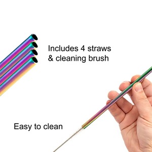 Pailles en acier inoxydable durables, accessoires de boisson réutilisables pour les voyages et l'usage quotidien - Product Image 5