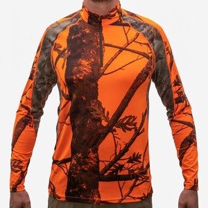 Camisa de Manga Larga con Cierre de Cremallera y Logotipo Frontal para Hombre, Camuflaje, Tejido Softshell, Transpirable, Absorbe la Humedad, Ideal para Caza - Product Image 1