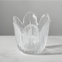 Bougie en verre en forme d'hibiscus, sur mesure, en gel, cire de palme, cire d'abeille ou cire de soja, moderne, votive, écologique, pour intérieur, fêtes et Noël