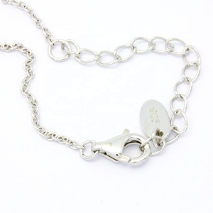 925 Sterling Silver Rhodium Plated Lock Pendant <b>Necklace</b> with Brilliant Cut 5A Zircon Pave Setting Chain Romantic Style Women's - Product Image 6