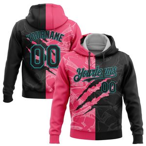 Custom Printed Men's <b>Hoodie</b> With <b>Name</b> Number Graffiti Pattern Sublimation Polyester Casual Sport Autumn Wear - Product Image 1