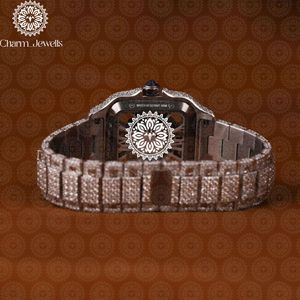 Reloj de Lujo Charm_Jewells para Hombre, Caja Cuadrada de Acero Inoxidable, Esfera Analógica de 40 mm, Cierre Oculto con Botón, Cristal, Mecánico - Product Image 3