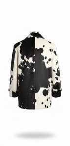 Veste en cuir véritable de luxe pour homme, col montant, style moto et motard, chaude pour l'hiver, noir et blanc, vente en gros - Product Image 4