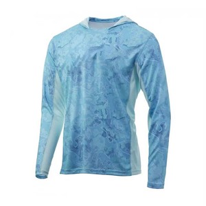 เสื้อฮู้ดดี้แขนยาวลายพรางสีน้ำเงินคุณภาพสูงสำหรับผู้ชาย UPF 50 แห้งเร็ว เหมาะสำหรับตกปลา พิมพ์ลายแบบซับลิเมชั่น ผลิตจากโพลีเอสเตอร์ สำหรับผู้ใหญ่ - Product Image 3