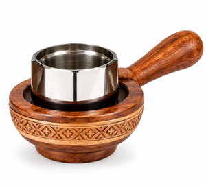 Brûleur d'encens indien artisanal et écologique avec insert en acier inoxydable, bol aromatique pour Bakhoor - Product Image 1