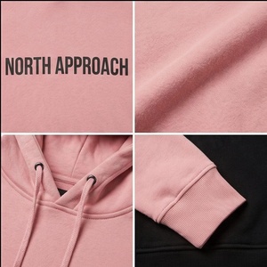 Sweat à capuche oversize pour homme North Approach, rose et noir, en polaire, décontracté, avec poche avant - Product Image 4