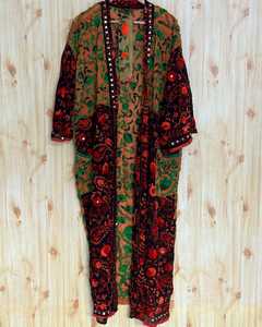 Chaqueta Kimono Larga Phulkari para Mujer, Estilo Vintage, Bordada, Estilo Boho, 100% Seda Tejida, Suave, Informal, para Invierno, Otoño y Verano - Product Image 2