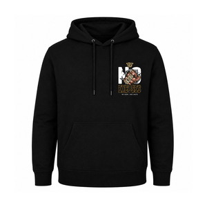 Sudadera con Capucha Estilo Urbano para Hombre, Negra, de Algodón y Felpa, con Logotipo de Oso Estampado, Bolsillo Delantero, Corte Regular, Informal de Invierno, Ecológica, Servicio OEM - Product Image 2