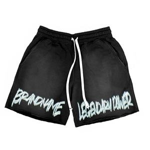 Brandname Men's 2 Piece <b>Set</b> T-Shirt & Shorts Black Street Style Embroidered Logo Summer Wear - Product Image 3