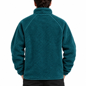 Men <b>Sherpa</b> Jacket Full Zip Fleece Jacket With High Collar And Side Pockets Soft <b>Sherpa</b> Feel Warm Fleece <b>Fabric</b> Clean Stitching - Product Image 2