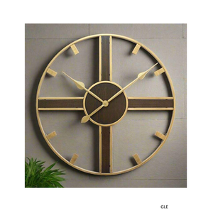 Exclusive <b>Metal</b> Art Decoration Metallic Iron Gold Decorative Wall <b>Clock</b> Wholesale Price simple European Wall Mounted <b>Clock</b> - Product Image 5
