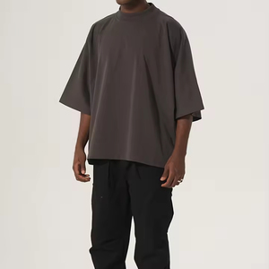 T-shirt vierge pour homme, 100% coton, grammage lourd, couleur unie, col rond, coupe oversize, manches courtes, été, personnalisable, vente en gros - Product Image 3