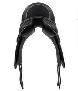 อานม้า FAB Nk13 รุ่นพรีเมียม สำหรับแข่งขัน ทำจากหนังสีดำ โครงไม้ ชุบนิกเกิล อุปกรณ์ขี่ม้าระดับมืออาชีพ - Product Image 2