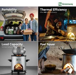 Estufa de Leña Comercial Greenway Smart Stove con Ventilador Axial, Estufa de Alta Resistencia para Cocinar a Gran Escala - Product Image 4