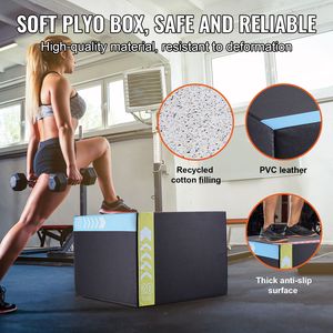 30/24/20 Inch Cotton Plyometric Jump Box Anti-Slip Fitness Exercise <b>Step</b> Platform Agility Jumping Box for <b>Gym</b> Use - Product Image 4