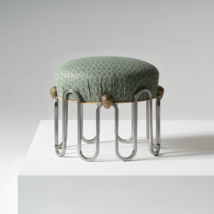 Premium Metal Iron Frame Fabric Upholstered <b>Stool</b> Soft Padded Seat Foot Rest <b>Ottoman</b> for Home Office Bedroom Furniture - Product Image 3
