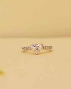 Bague en argent 925 avec moissanite cœur 1 carat, couleur D, taille excellente, sertie à griffes, étincelante, bijou de mariage et de fête - Product Image 1