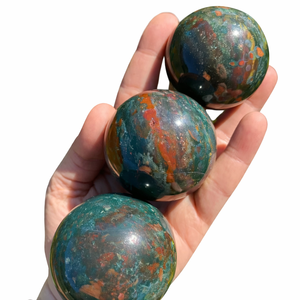 Natural Bloodstone <b>Crystal</b> Sphere Polished Healing Stone Decorative Orb - Product Image 1