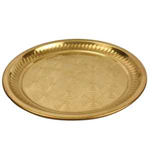 Plateau de prière en laiton traditionnel Tailem pour la prière quotidienne et les festivals Aarti - Product Image 1