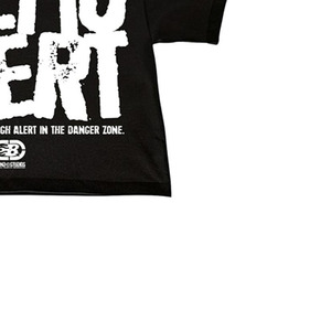 Camiseta Negra Oversize para Hombre, Manga Corta, Diseño Formal Estampado, Cuello Alto, 100% Algodón, Logotipo Frontal, Patrón Ghetto Alert - Product Image 2