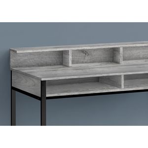 Modern 48\"L Contemporary <b>Computer</b> <b>Desk</b> for Home Office Grey Laminate with <b>Black</b> Metal & Storage Shelves Work Laptop - Product Image 3