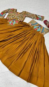 Embroidered Anarkali Lehenga Set Traditional Indian <b>Dress</b> for Wedding Party Women - Product Image 5