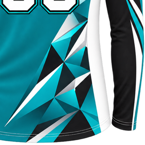 Teal Black <b>White</b> Quarter Zip Stand Sporty Sports Jacket <b>Long</b> <b>Sleeve</b> Athletic Training <b>Top</b> Custom Team Running Workout - Product Image 6