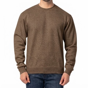 Sweat-shirt à col rond pour homme en édition limitée, couleur brun chiné, coupe classique décontractée, en molleton doux, manches longues, pull décontracté, qualité supérieure - Product Image 1