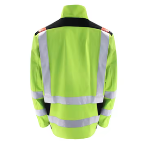 Chaqueta de Seguridad de Alta Visibilidad Clase 2, Impermeable, Reflectante, Verde con Detalles Naranjas y Rayas Plateadas - Product Image 4
