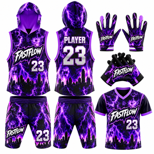 Custom Printed <b>Blank</b> Package Deal Quarterback Training <b>Flag</b> 7 7 Digital Print Compression Set Jerseys 7v7 Football Uniform 100% - Product Image 3