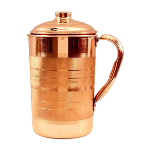 Handmade Pure Copper Water <b>Jug</b> with Brass Handle & Lid Ayurvedic Copper Pitcher for Wholesale Home Hotel & Drinkware Supplies - Product Image 6