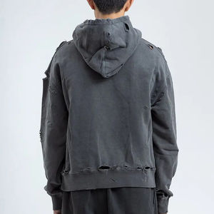 Sudadera con Capucha Unisex Personalizada, Estilo Oversize, Lavada con Efecto Desgastado, Bordado Tipo Toalla, Algodón French Terry, Alta Calidad - Product Image 2