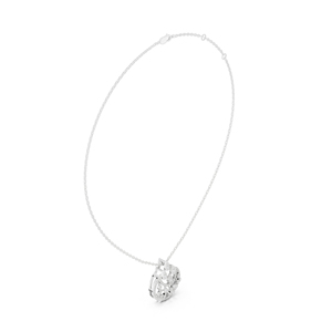 Collier pendentif floral en or jaune 14 carats avec diamants, chaîne à maillons pour femme, cadeau de mariage, bijoux - Product Image 6
