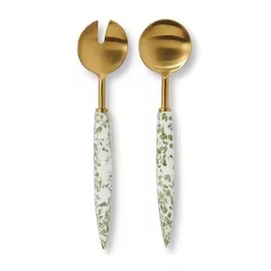 Restaurant Service Metal Salad Server Set Stainless Steel Salad Serving <b>Spoon</b> Fork Kitchen Dining <b>Table</b> Use - Product Image 1