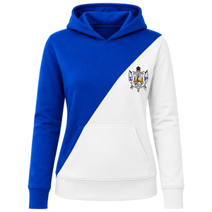 เสื้อฮู้ดดี้ผู้หญิงแบบมีแผงไขว้สองชั้น ไม่มีเชือกผูก ผลิตจากผ้าฟลีซอุ่นสบาย สไตล์ลำลอง สตรีทแวร์ รับผลิตแบบ OEM ODM - Product Image 1