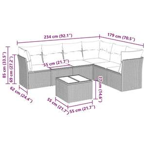 Grand ensemble de canapés de jardin modulaires en rotin PE noir, collection de meubles d'extérieur élégante - Product Image 3