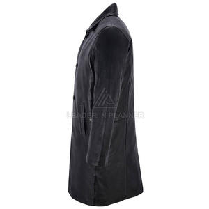Manteau long en cuir pour homme sur mesure, veste d'hiver en cuir véritable sur mesure, en vente en ligne - Product Image 4