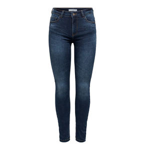 Jean slim taille mi-haute pour femme, en denim de qualité supérieure, décontracté, en coton, style uni, coupe droite, extensible - Product Image 2