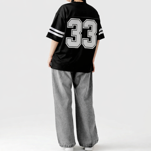 Streetwear Crop Oversized Vintage Boxy Fit American Football Jerseys <b>Mesh</b> T-shirt Custom Unisex OEM Private Label Anti-Bacterial - Product Image 5